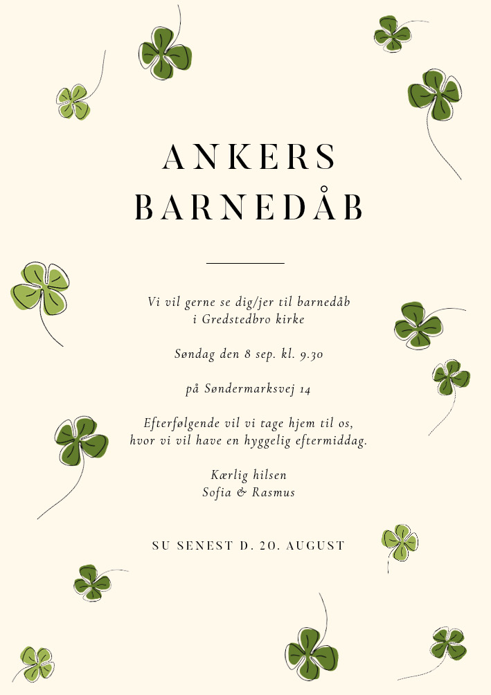 Invitationer - Anker Barnedåb